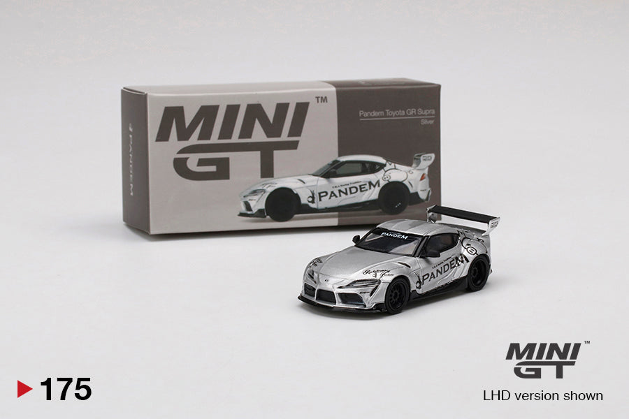 MINI GT #175 1/64 Pandem Toyota GR Supra V1.0 Silver (RHD)