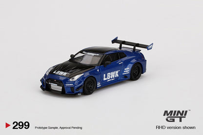 MINI GT #299 1/64 LB-Silhouette WORKS GT NISSAN 35GT-RR Ver.2 LBWK Blue (RHD)