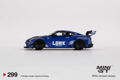MINI GT #299 1/64 LB-Silhouette WORKS GT NISSAN 35GT-RR Ver.2 LBWK Blue (RHD)