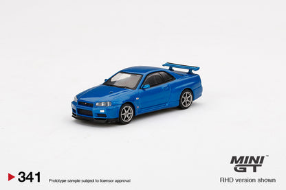 MINI GT #341 1/64 Nissan Skyline GT-R (R34) V-Spec II Bayside Blue