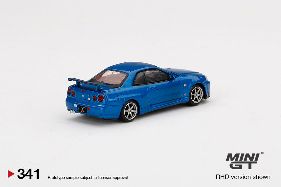 MINI GT #341 1/64 Nissan Skyline GT-R (R34) V-Spec II Bayside Blue