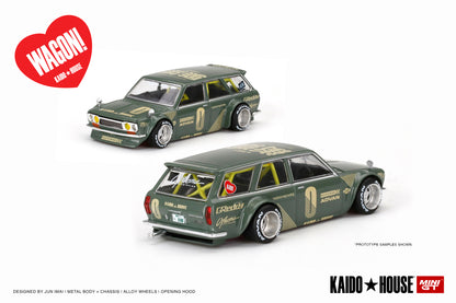 MINI GT X KAIDO HOUSE Datsun KAIDO 510 Wagon Green KHMG010 ** UNSEALED **