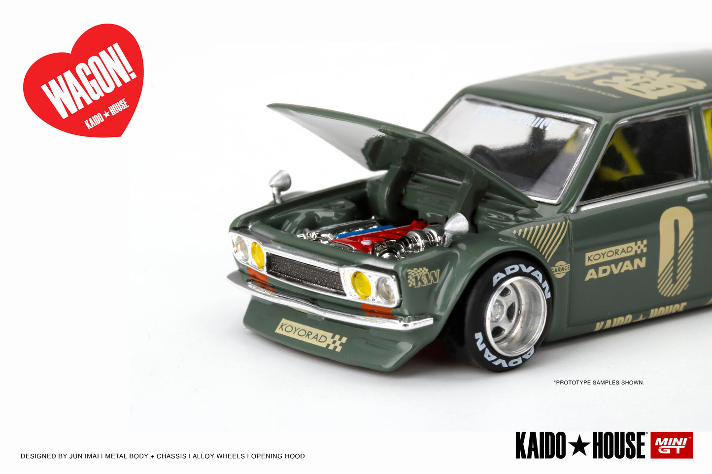 MINI GT X KAIDO HOUSE Datsun KAIDO 510 Wagon Green KHMG010 ** UNSEALED **