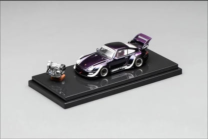 MOTORHELIX 1/64 RWB 993 ARMY GIRL WITH ENGINE M62205