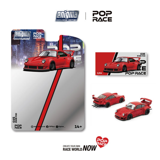 * PRE ORDER * Pop Race x Enigma 1/64 RWB 930 RED (PRE035) Blister Card Version