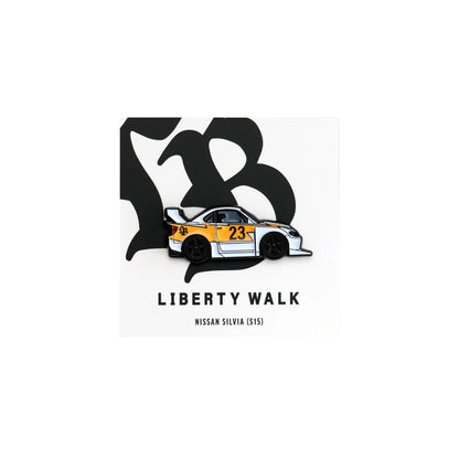 Leen Customs Pin Badge LB-Super Silhouette S15 SILVIA White/Yellow