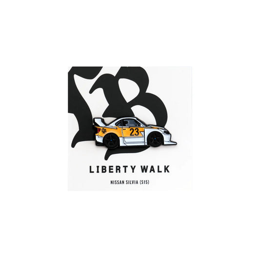 Leen Customs Pin Badge LB-Super Silhouette S15 SILVIA White/Yellow