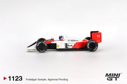 MINI GT #1123 1/64 McLaren MP4/4 #11 Alain Prost 1988 Japanese Grand Prix 2nd Place