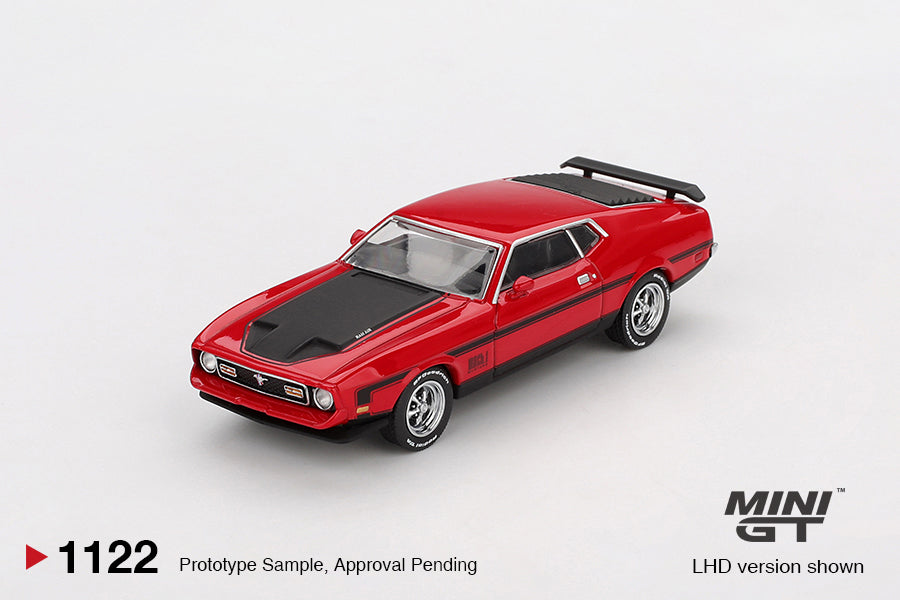MINI GT #1122 1/64 Ford Mustang Mach1 1971 Race Red (LHD)