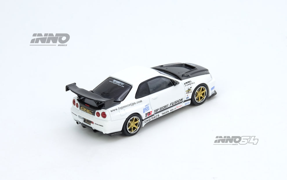INNO 64 1/64 TOP SECRET (R34) GT-R WHITE - IN64-R34TS-WHI