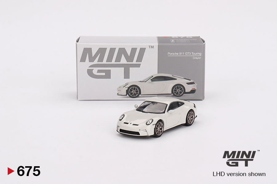 MINI GT #675 1/64 Porsche 911 (992) GT3 Touring Crayon (RHD)