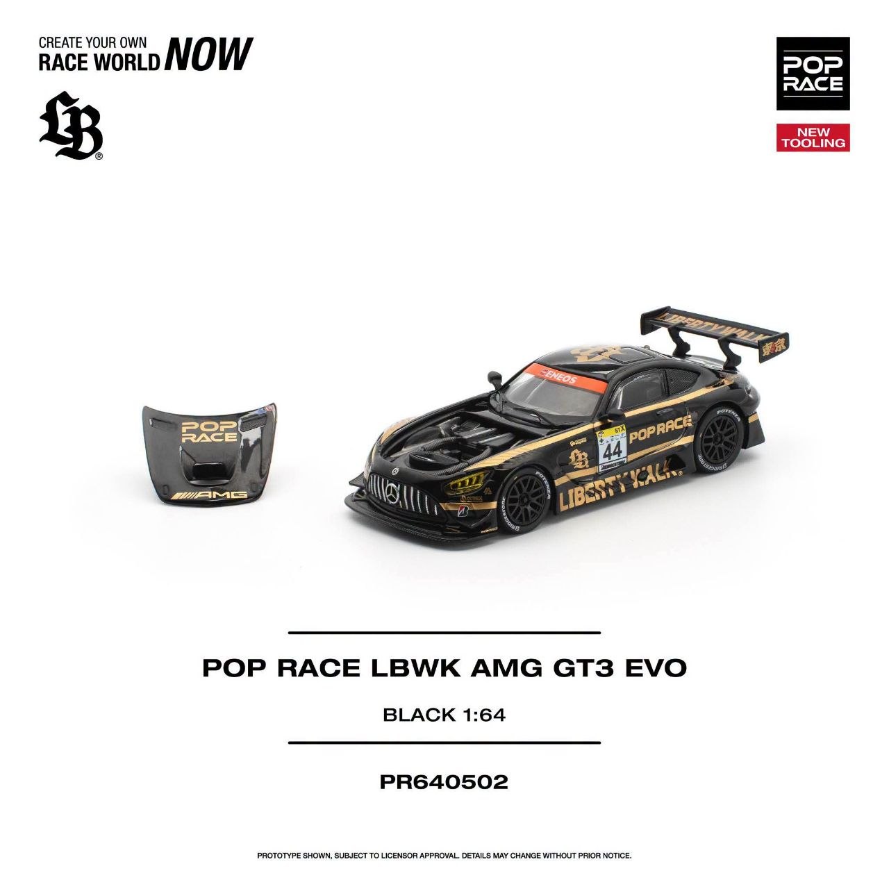 * PRE ORDER * POP RACE 1/64 LBWK TRUCK TEAM AMG WITH CREW