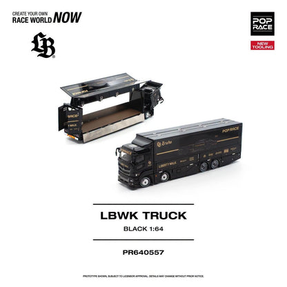 * PRE ORDER * POP RACE 1/64 LBWK TRUCK TEAM AMG WITH CREW
