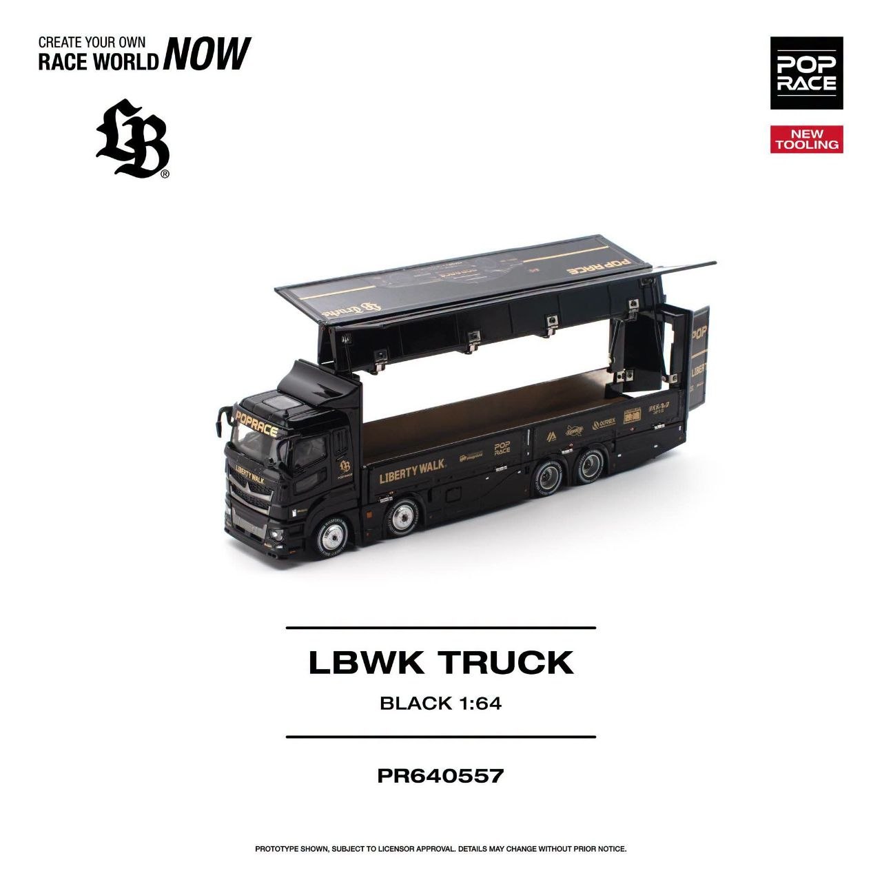 * PRE ORDER * POP RACE 1/64 LBWK TRUCK TEAM AMG WITH CREW