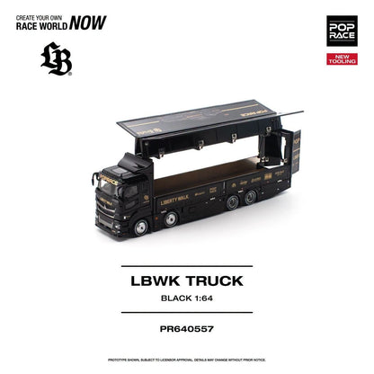 * PRE ORDER * POP RACE 1/64 LBWK TRUCK TEAM AMG WITH CREW