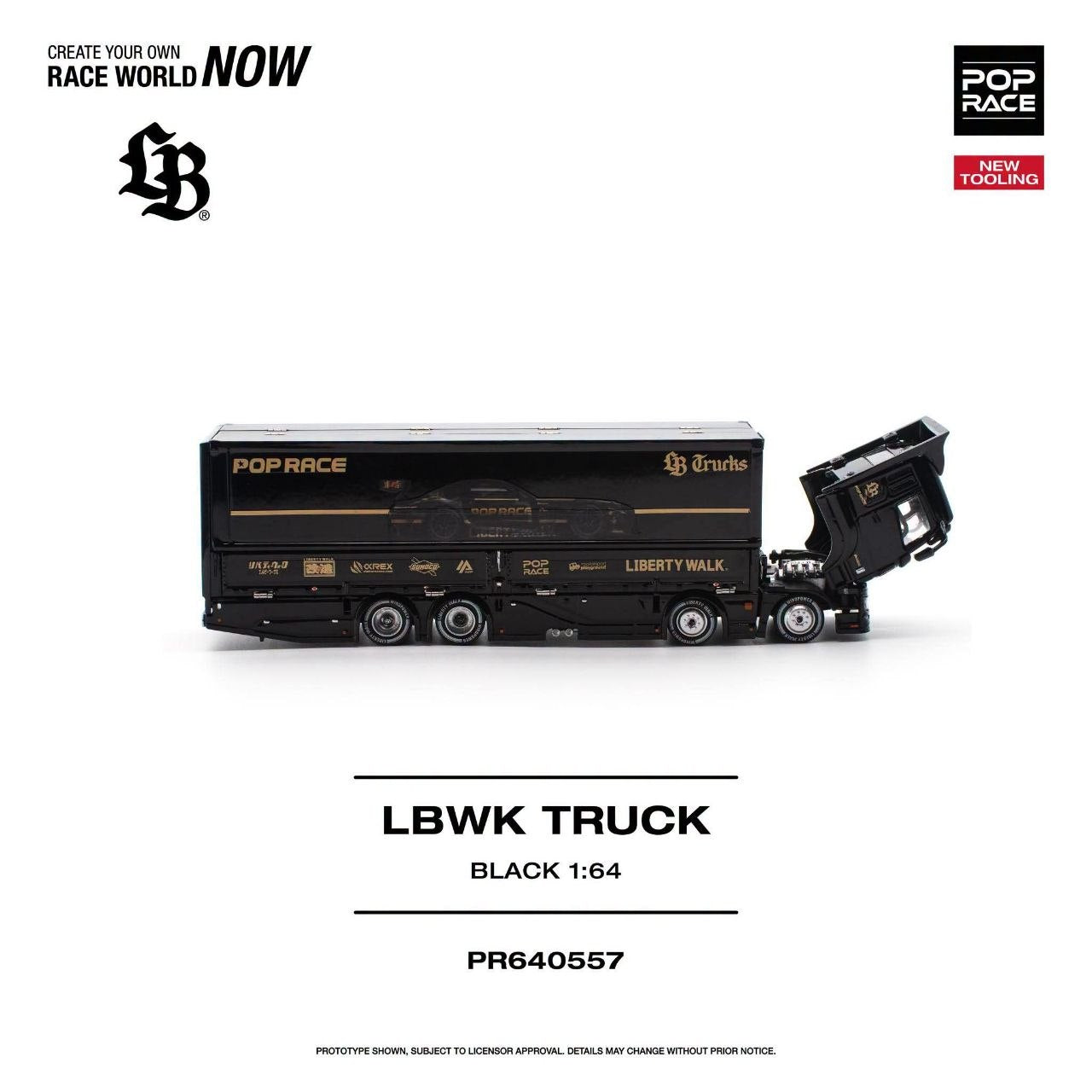* PRE ORDER * POP RACE 1/64 LBWK TRUCK TEAM AMG WITH CREW
