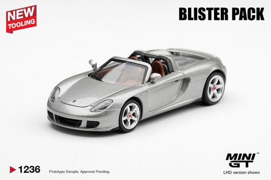 * PRE ORDER * MINI GT #1236 1/64 Porsche Carrera GT GT Silver (LHD) * BLISTER PACK *