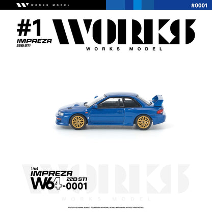 * PRE ORDER * Works 1:64 Impreza WRX 22B STI (GC8) Blue (W640001)