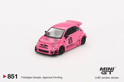 MINI GT #851 1/64 ABARTH 595 LB-WORKS x Abas Works Pink (RHD)