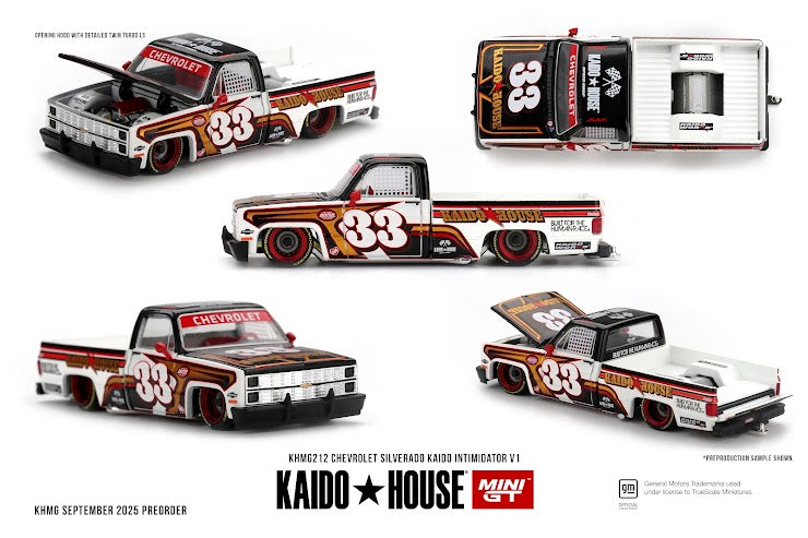 * PRE ORDER * [ Kaido House x MINI GT ] 1/64 Chevrolet Silverado Kaido Intimidator V1 KHMG212