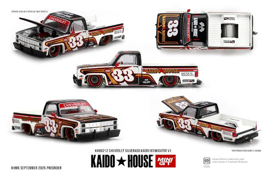 * PRE ORDER * [ Kaido House x MINI GT ] 1/64 Chevrolet Silverado Kaido Intimidator V1 KHMG212