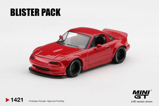 * PRE ORDER * MINI GT #1421 1/64 Mazda MX-5 (NA) Pandem Classic Red (LHD) * BLISTER PACK *