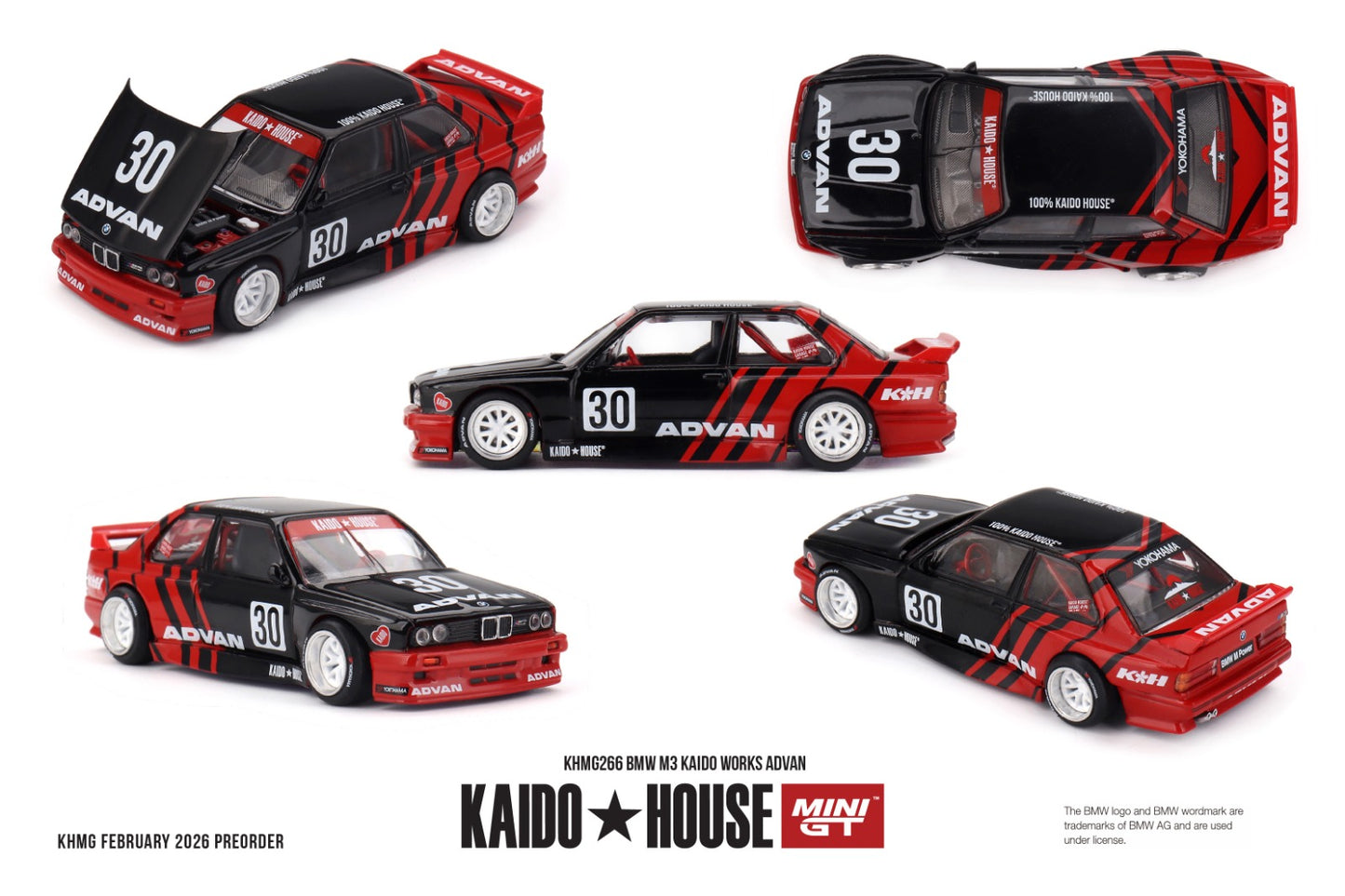 * PRE ORDER * [ Kaido House x MINI GT ] 1/64 BMW M3  Kaido Works ADVAN* KHMG266