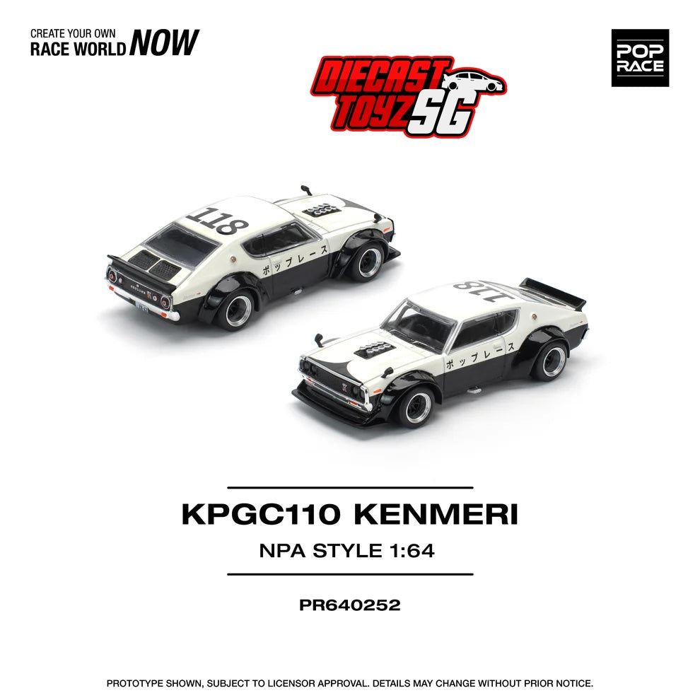 POP RACE 1/64 SKYLINE GT-R V8 DRIFT (KENMERI) – NPA STYLE PR640252