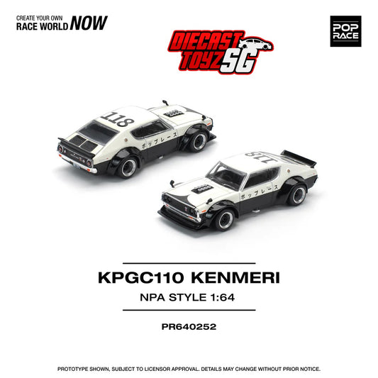 POP RACE 1/64 SKYLINE GT-R V8 DRIFT (KENMERI) – NPA STYLE PR640252