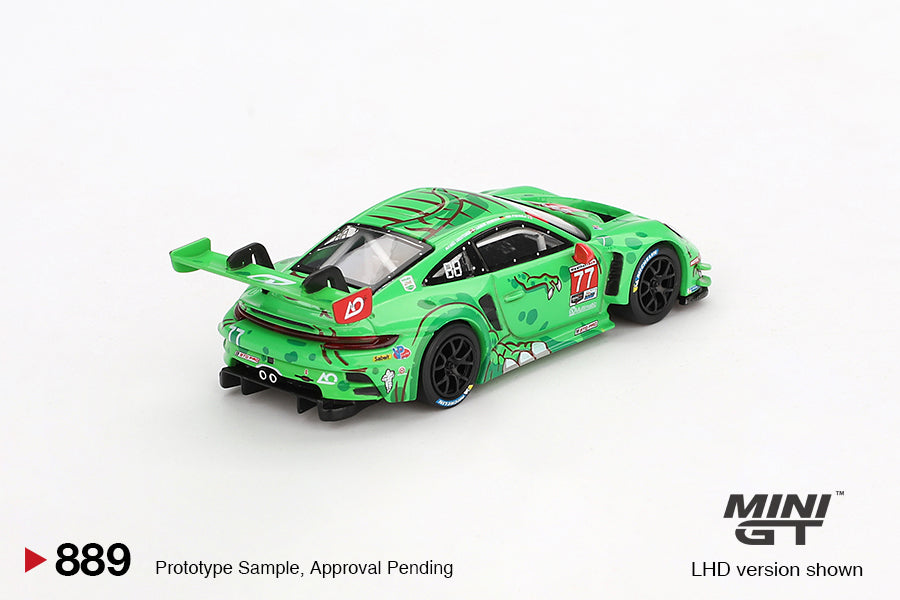 MINI GT #889 1/64 Porsche 911 GT3 R #77 AO Racing 2024 IMSA Daytona 24 Hrs GTD Pro 2nd Place (LHD)