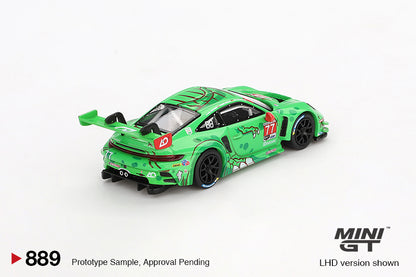 MINI GT #889 1/64 Porsche 911 GT3 R #77 AO Racing 2024 IMSA Daytona 24 Hrs GTD Pro 2nd Place (LHD)