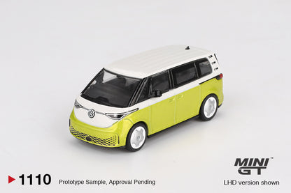 MINI GT #1110 1/64 Volkswagen ID.Buzz Candy White/ Pomelo Yellow (RHD)