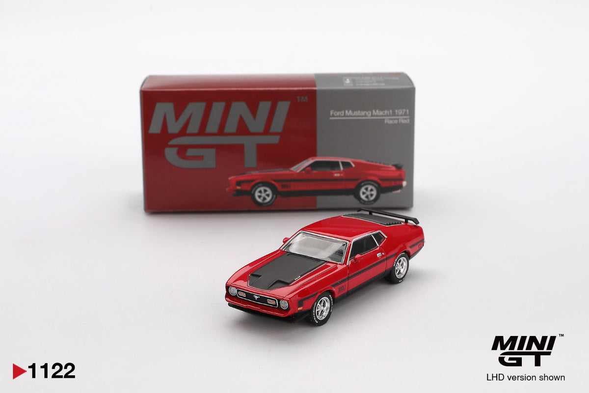 MINI GT #1122 1/64 Ford Mustang Mach1 1971 Race Red (LHD)