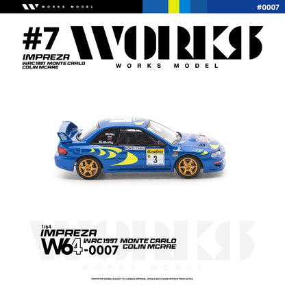 * PRE ORDER * Works 1:64 Diecast Model
Impreza WRC 1997 Monte Carlo Colin Mcrae
Rally Blue 3# Livery(W640007)