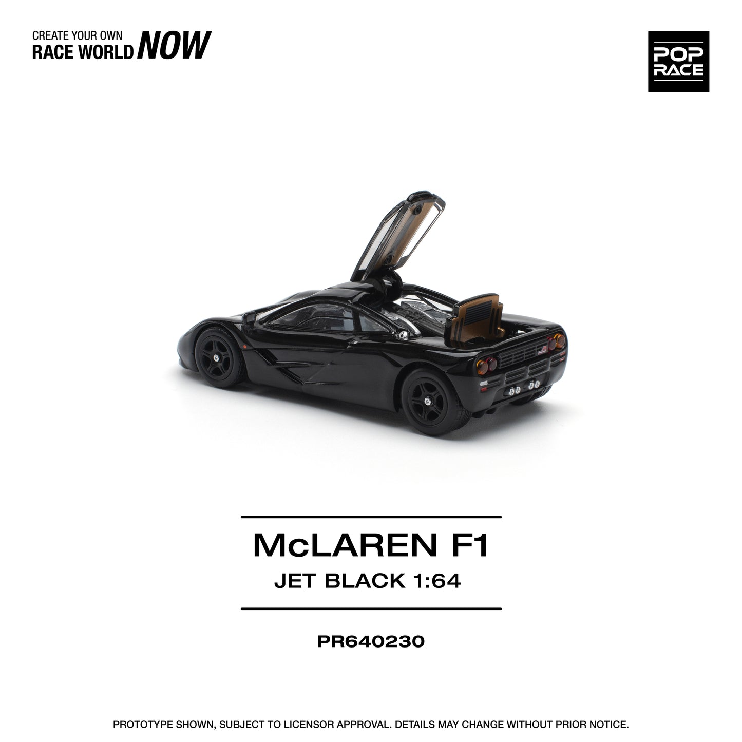 * PRE ORDER * POP RACE 1/64  McLAREN F1 - JET BLACK  PR640230