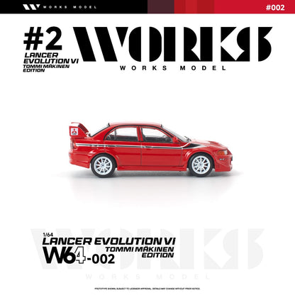 * PRE ORDER * Works 1:64 Evolution EVO VI Tommi Makinen Edition Red (W640002)