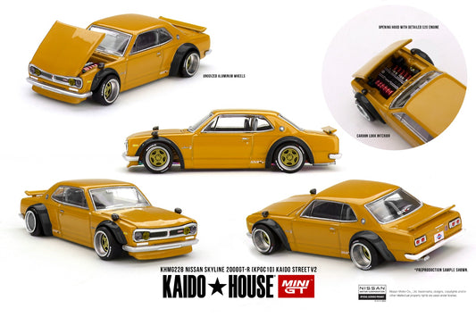 * PRE ORDER * [ Kaido House x MINI GT ] 1/64 Nissan Skyline 2000 GT-R (KPGC10) Kaido Street V2 KHMG228