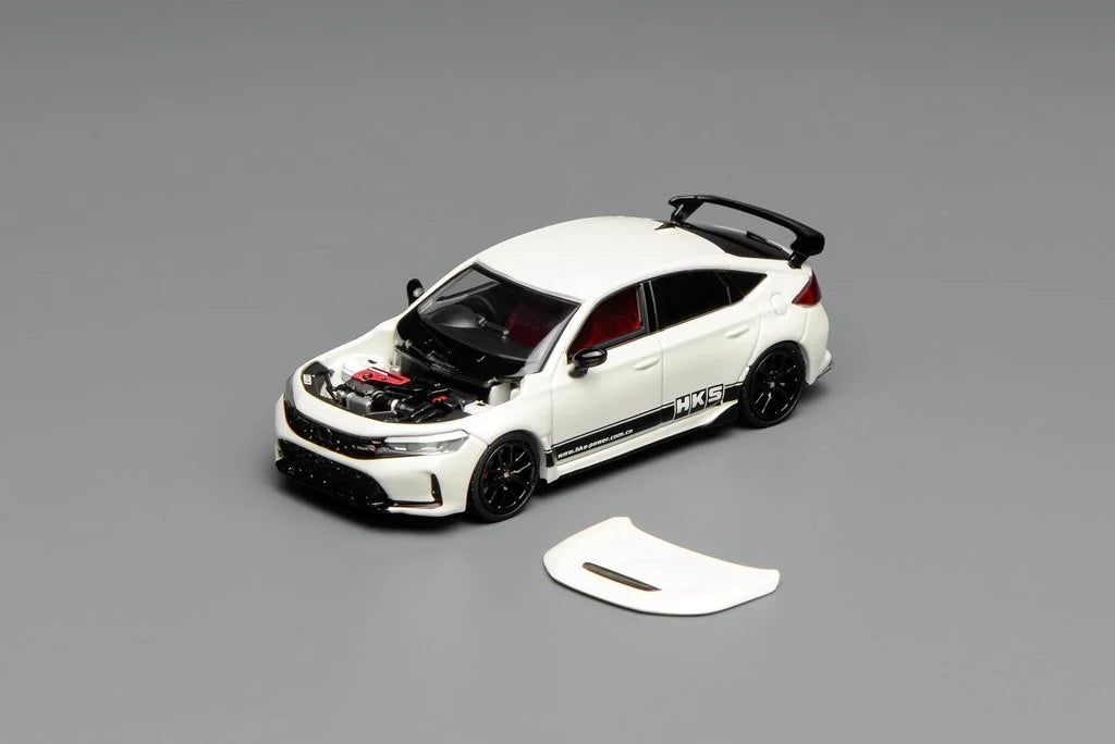 Motorhelix 1/64 Honda Civic Type R (FL5) HKS Livery Championship White M65319