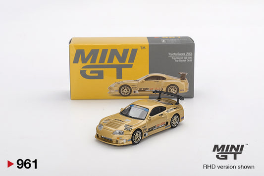 MINI GT #961 1/64 Toyota Supra (A80) Top Secret GT-300 Top Secret Gold (RHD)
