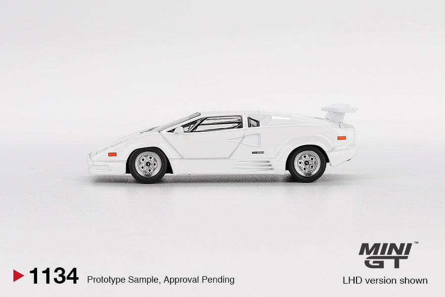 MINI GT #1134 1/64 Lamborghini Countach 25th Anniversary White (LHD)