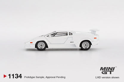 MINI GT #1134 1/64 Lamborghini Countach 25th Anniversary White (LHD)
