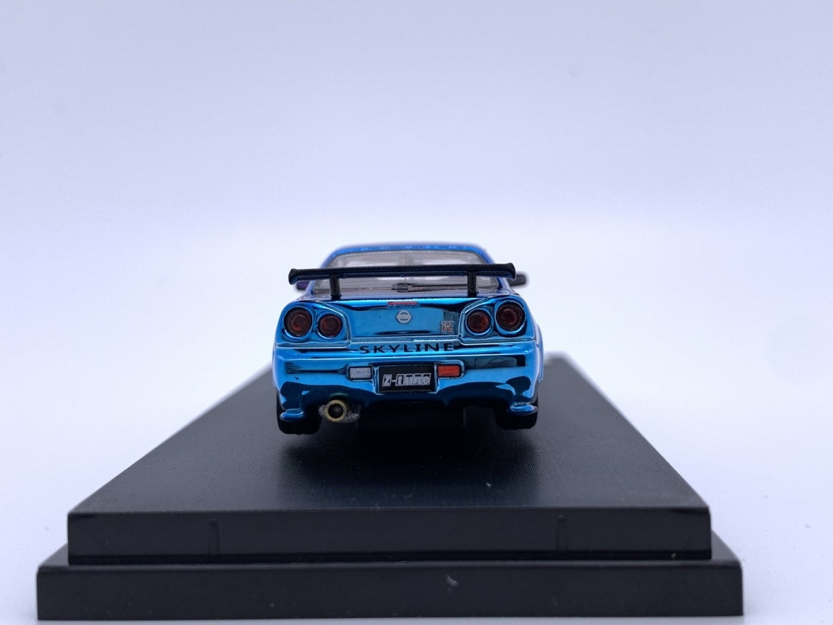 Stance Hunter 1/64 Skyline GT-R R34 Nismo Z-Tune Chameleon Chrome Purple-Blue