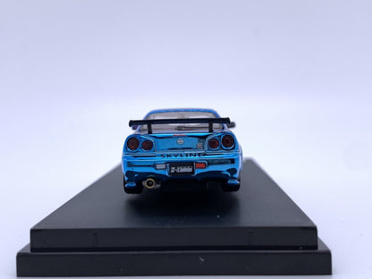 Stance Hunter 1/64 Skyline GT-R R34 Nismo Z-Tune Chameleon Chrome Purple-Blue