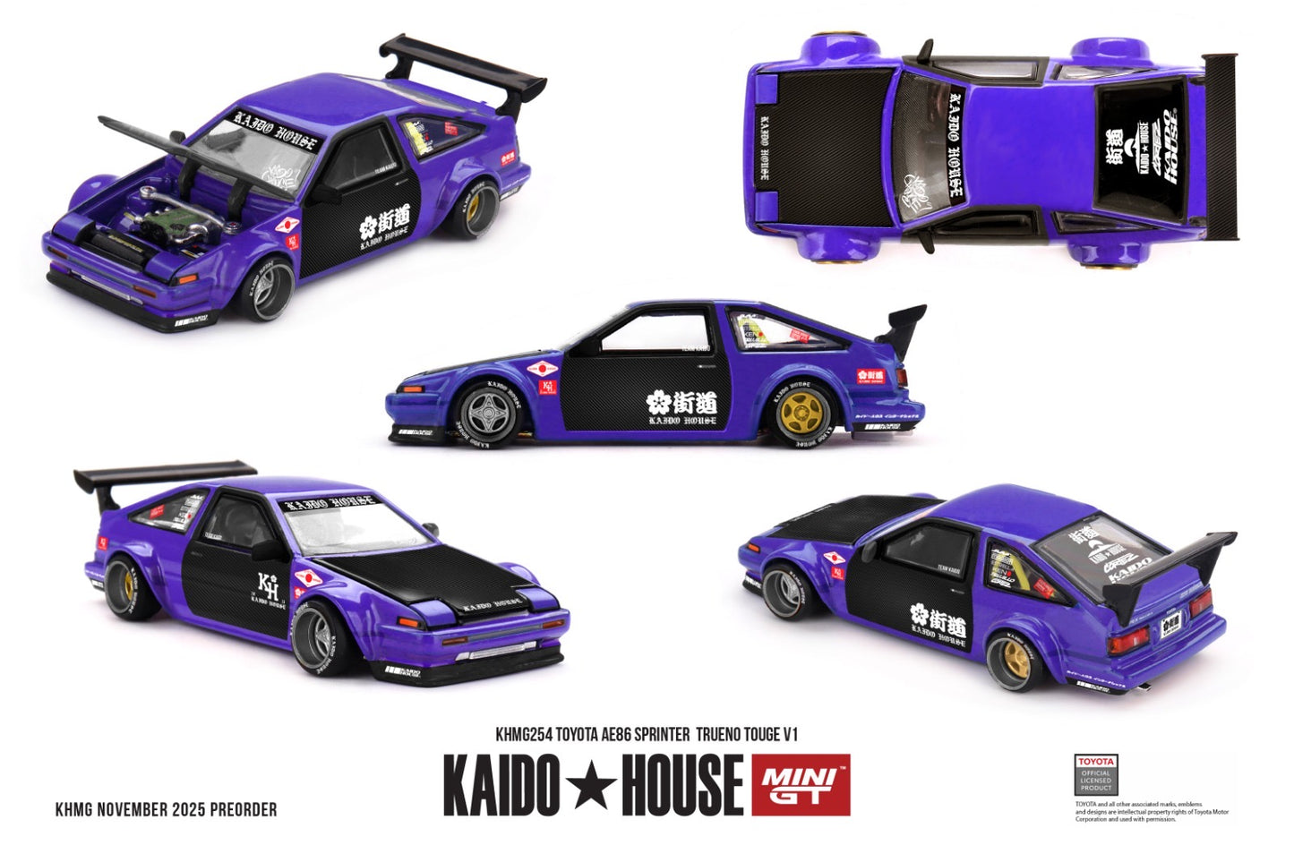 * PRE ORDER * [ Kaido House x MINI GT ] 1/64 TOYOTA AE86 SPRINTER TRUENO TOUGE V1 KHMG254