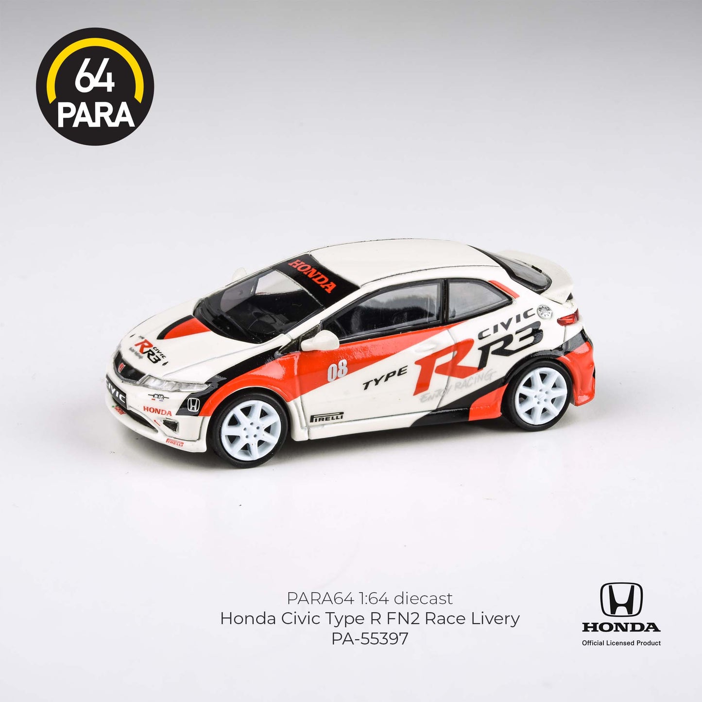 PARA64 1/64 HONDA CIVIC TYPE R FN2 RACE LIVERY - RHD