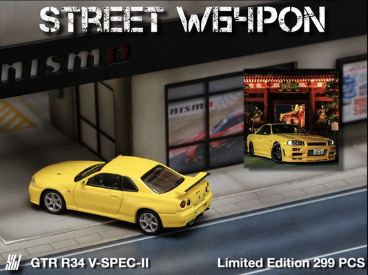 Street Weapon 1/64 GTR R34 V-SPEC-II Yellow