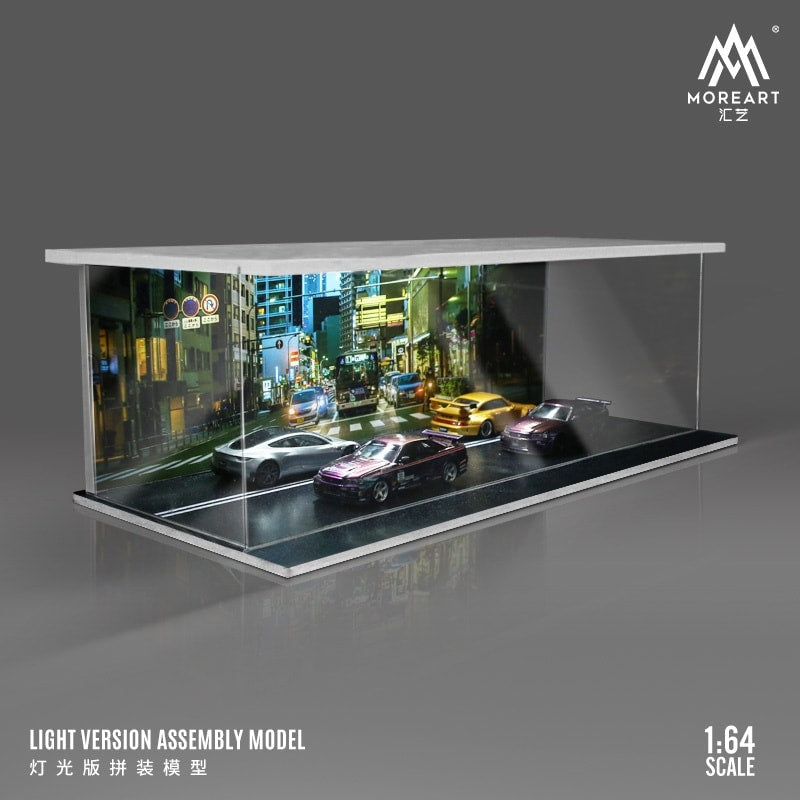 MoreArt 1:64 city street themed lighting version assembled scene model