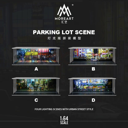 MoreArt 1:64 city street themed lighting version assembled scene model