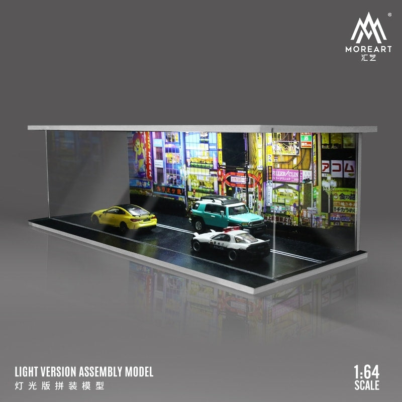 MoreArt 1:64 city street themed lighting version assembled scene model