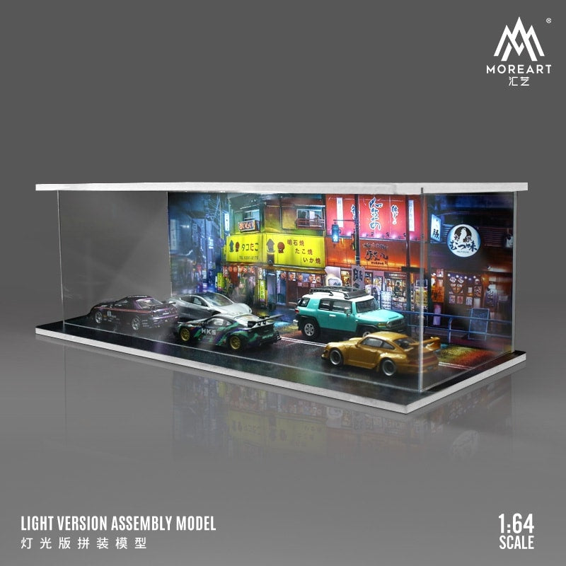 MoreArt 1:64 city street themed lighting version assembled scene model